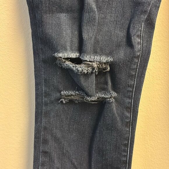 J. Brand Dark Denim Distressed Jeans mid rise crop skinny 27 - Picture 3 of 9